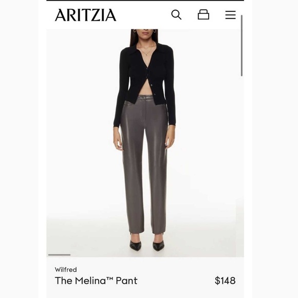 Aritzia Wilfred Melina Pant - Size 4 - Grey Peppercorn - Picture 1 of 6